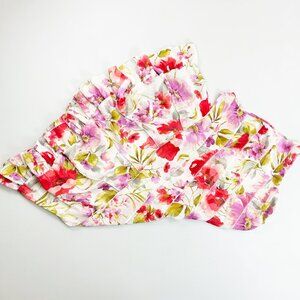 Z STUDIO Watercolor Floral Shift Dress SZ 12 Ruffled Semi-Sheer Pretty Feminine